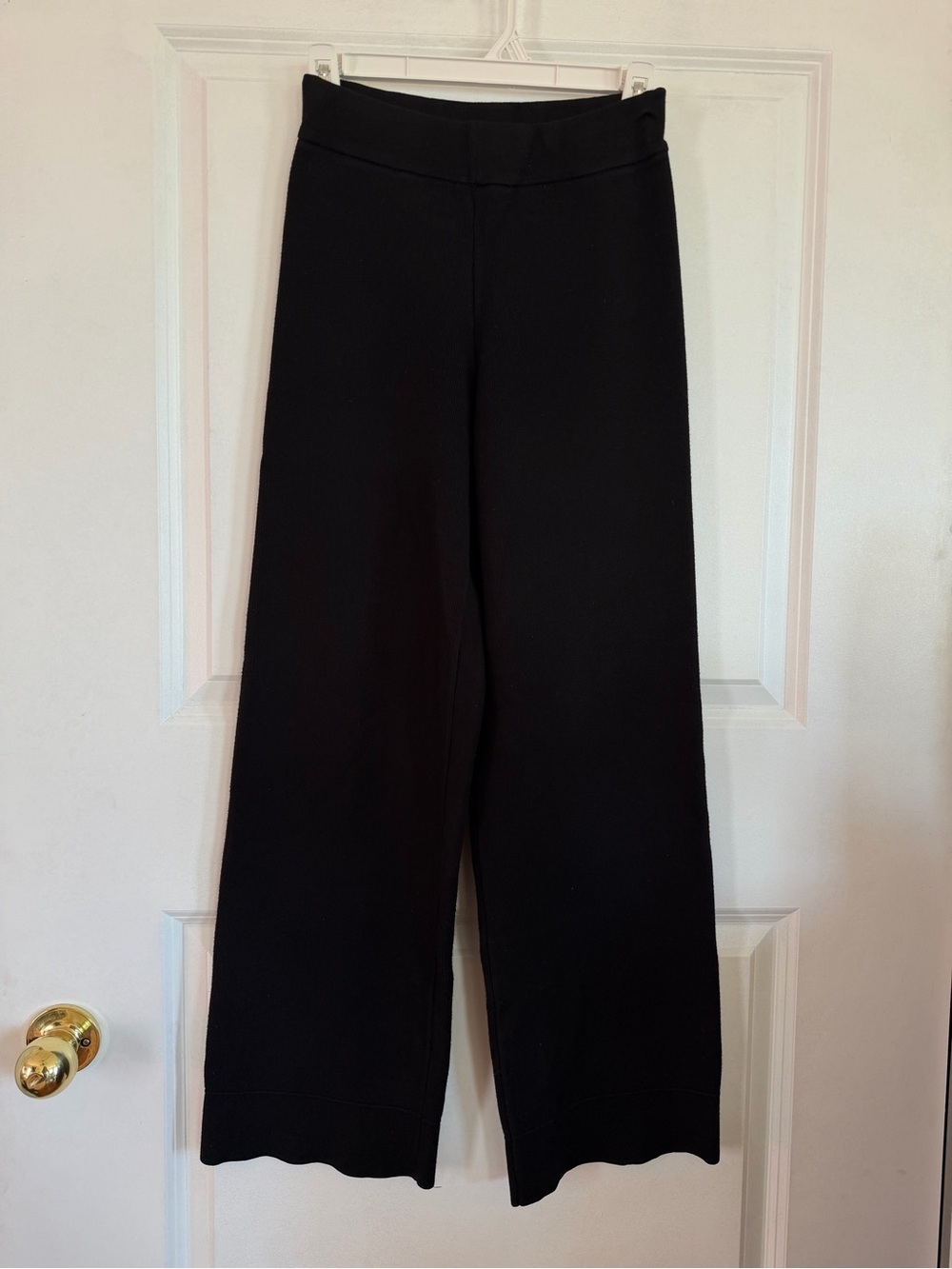 Dynamite Black Knit Wide Leg Trousers - Size XXS